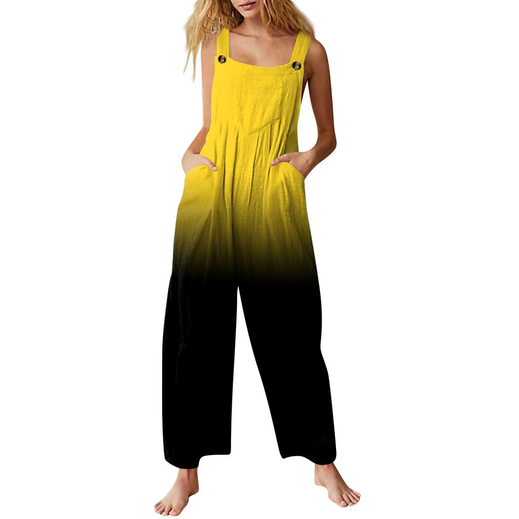 Women's Casual Jumpsuit Sleeveless Fashion Gradient Printed Jumpsuit