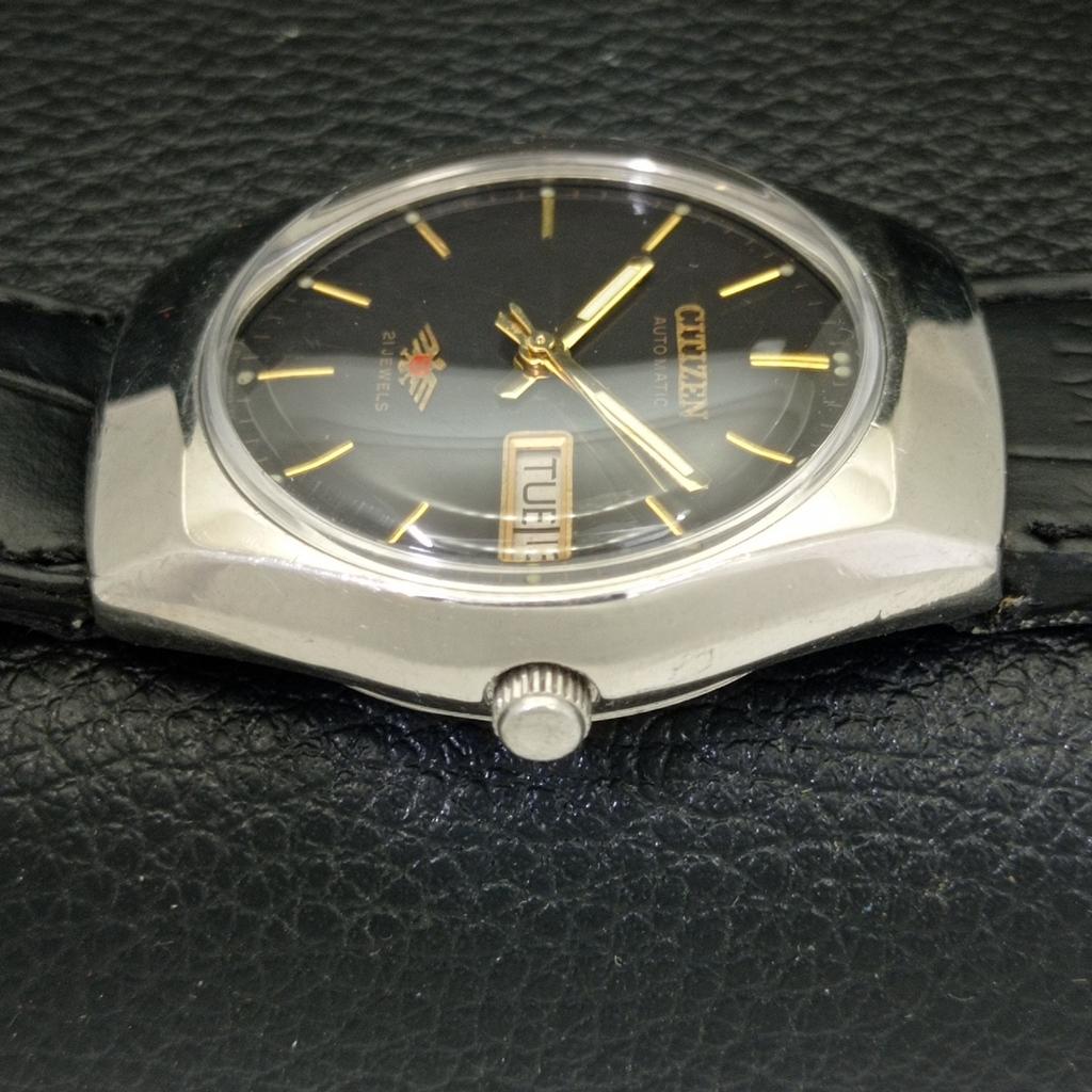 USED VINTAGE CITIZEN AUTOMATIC JAPAN MENS DAY/DATE ORIGINAL DIAL WATCH A434848-2 R123-a434848