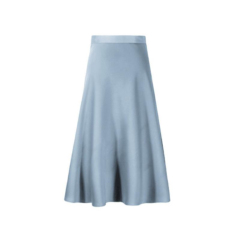 Glossy Acetate Satin Half Skirt Women's Summer Mid-length Light Mature Series Slimming A-line Skirt