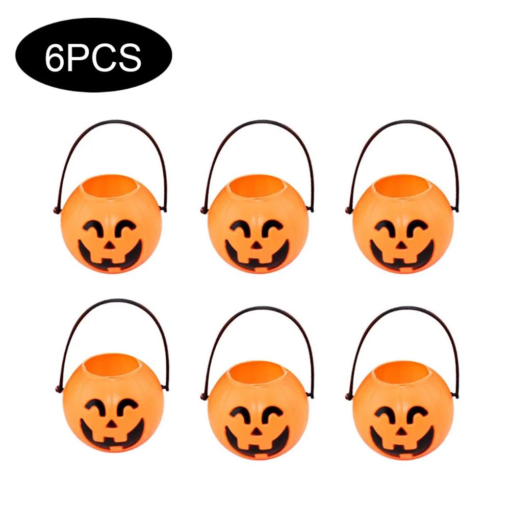 Halloween Witch Cauldron Decoration,Mini Black Plastic Witches Cauldron,Pumpkin Treat Bucket,Candy Basket,Trick Or Treat