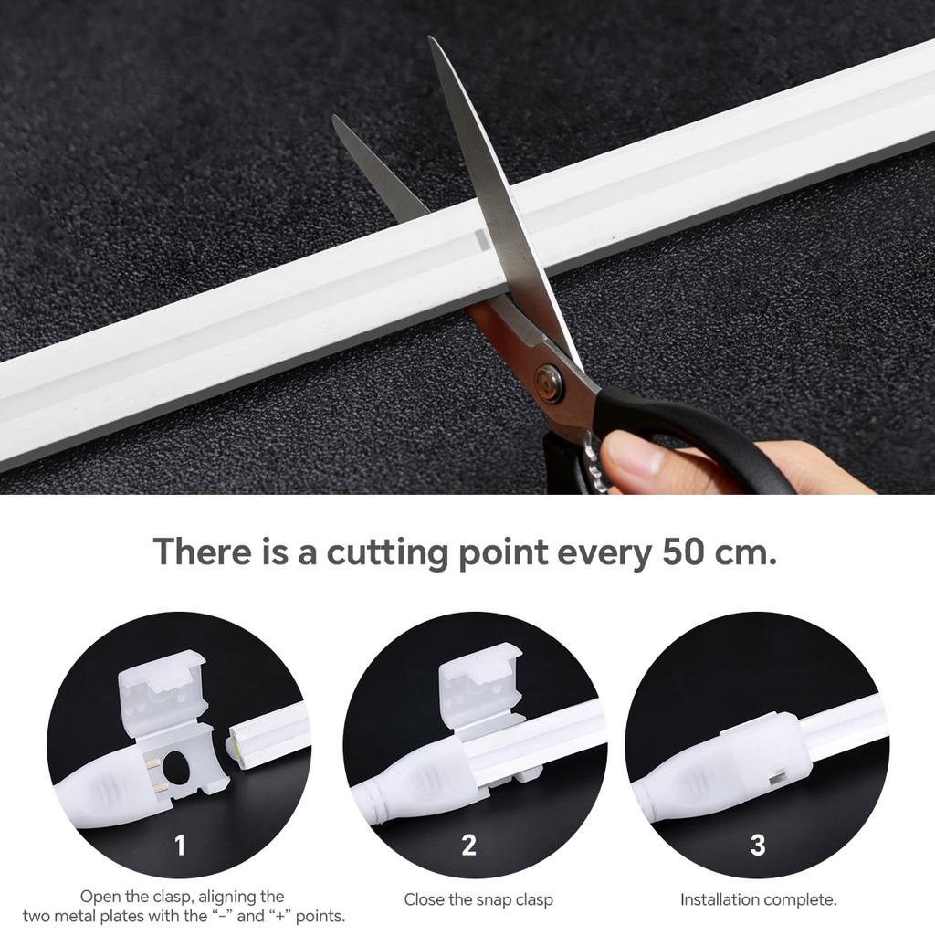 Fireproof Silicone LED Neon Light Strip 220V EU Plug In Self-Adhesive Even Glow COB LED Tape For Room Kitchen Outdoor Garden