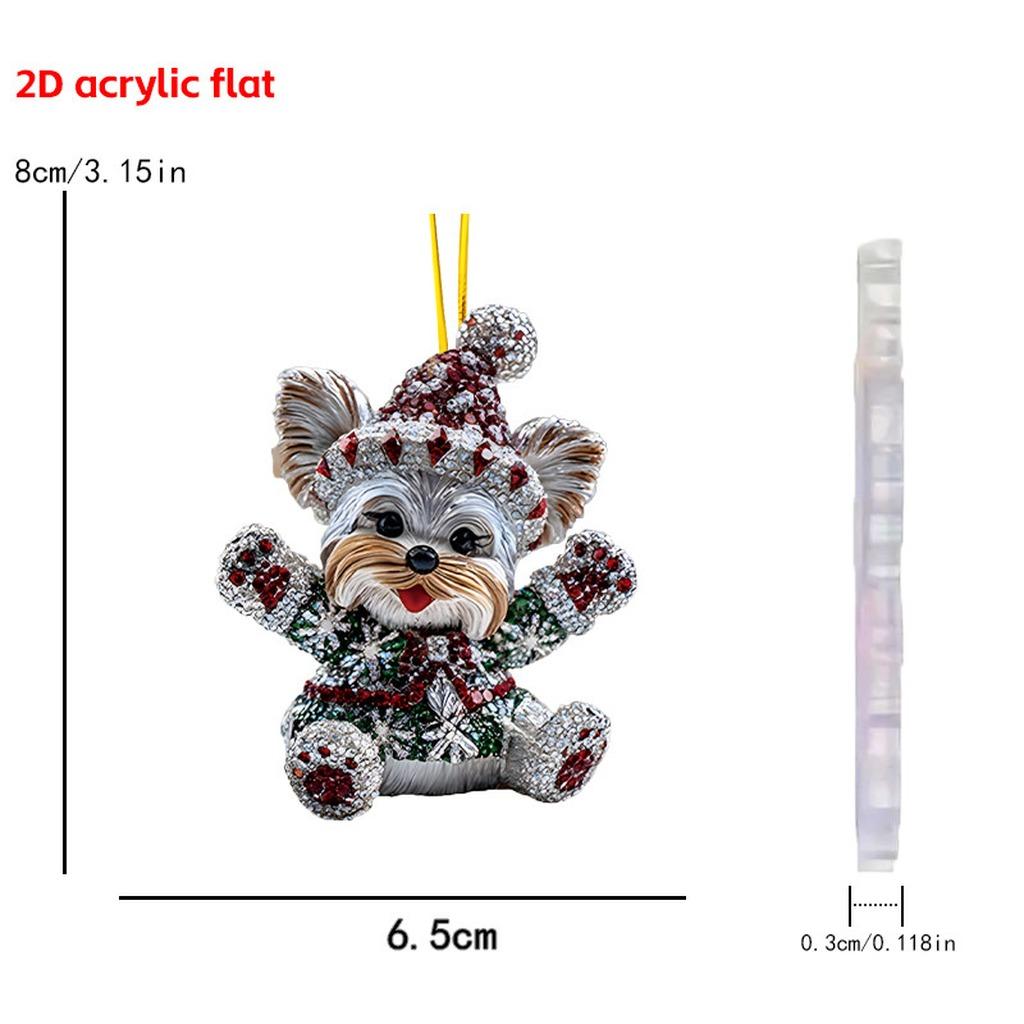 Christmas Themed Pendant Cute Christmas Hanging Ornament 2d Flat Acrylic Ornament Double Sided Glossy For Party Backdrop Door
