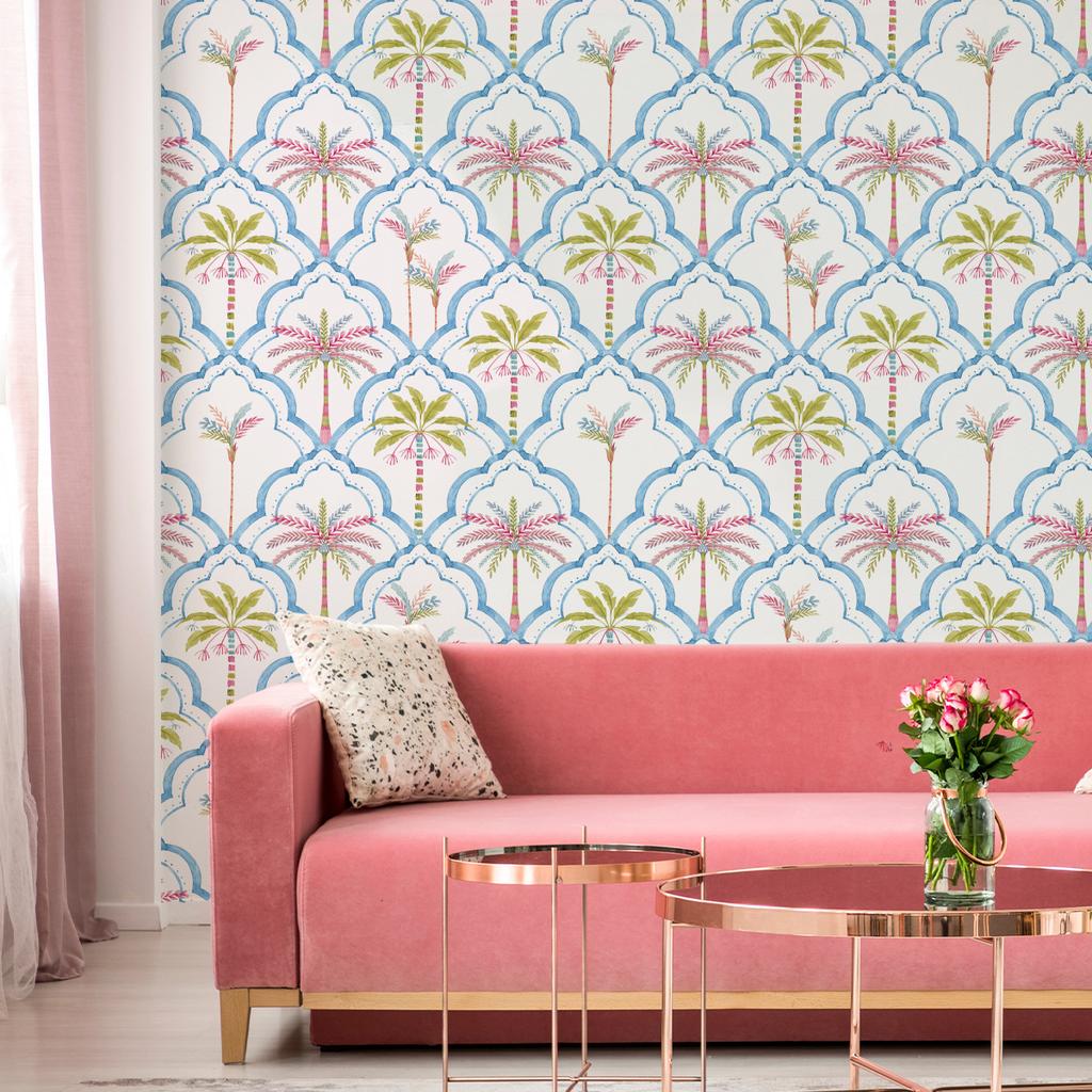 Tropical Palm Tree Wallpaper Shop Bedroom Home Wall Decoration Sticker Self Adhesive Removable Wall Paper for Bathroom