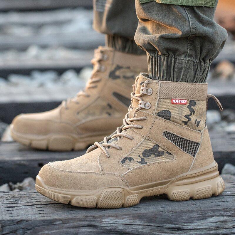 Fashion Work Men's Safety Shoes Indestructible Shoes Puncture-Proof Men Steel Toe Shoes Male Security Protective Shoe Outdoor Men Boots