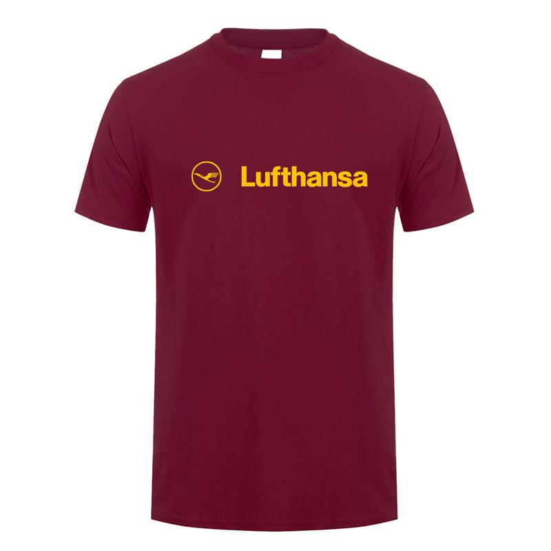 

Lufthansa T Shirt Summer Men Cool Cotton Short Sleeve Lufthansa Airline T-shirts Unisex Gift Tops Tee LH-478 3XL
