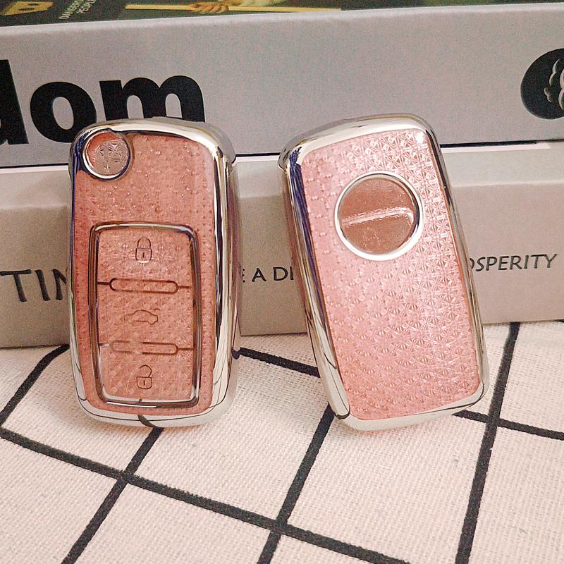 Icar For Volkswagen Vw Passat Tiguan Beetle Caddy T5 Up Eos Polo Golf Skoda Octavia Seat Leon Altea Car Key Case Cover Fob Ring