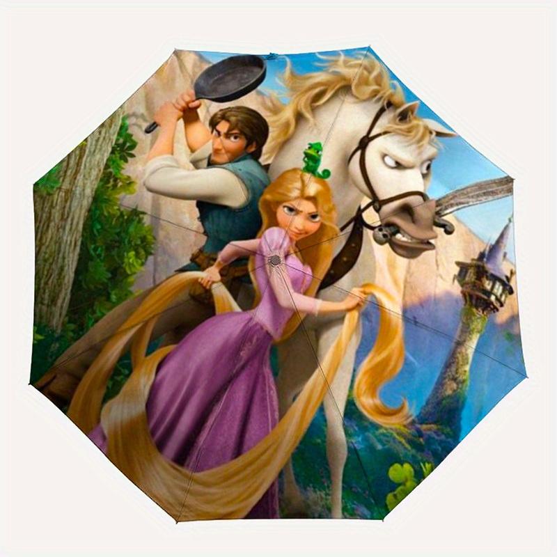 

1pc Tangled Rapunzel Automatic Umbrella, Portable Foldable 8-Rib Manual Open with Skeleton Hand, Durable Canopy yy250730137