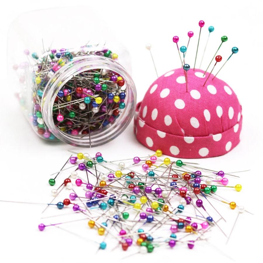 100/300pcs Boxed Pearlescent Pin Plastic Round Headed Positioning Pin Handmade Sewing Tool for CLothes Patchwork Quilling XJM