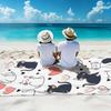 Cute Cat & Heart Print Beach Towel Kawaii Cat Lover Microfiber Towel For Summer Beach, Pool & Travel Use