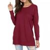 2024 Versatile Long-Sleeved European & American Solid Color Round Neck Casual T-Shirt