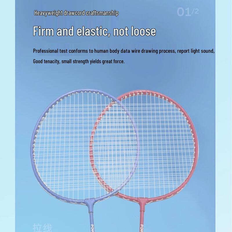 WEZHOK Adult Training Badminton Racket (Blue, 2-Pack)
