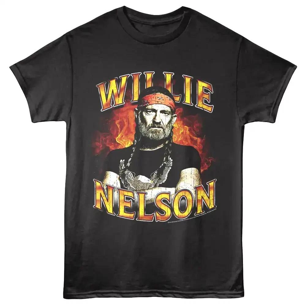 Willie Nelson Flames Herren T-Shirt