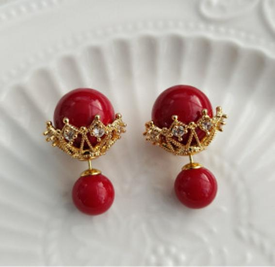 S925 Silver Needle Retro Red Enamel Drip Earrings - High-End, Niche, Versatile Autumn/Winter Studs