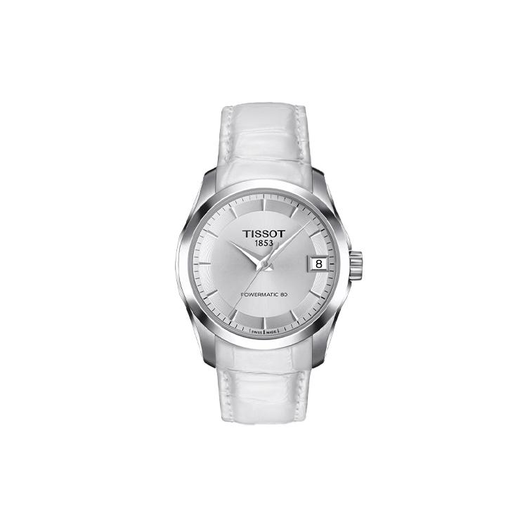 

TISSOT Kutu Collection Automatic Mechanical Movement Women s Watch 32mm Silver Dial Stainless Steel Case T035.207.16.031.00-silvery White Strap
