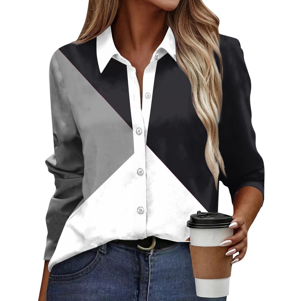 Women's Shirt Blouse Floral Print Button Long Sleeve Casual Basic Shirt Collar Regular Top