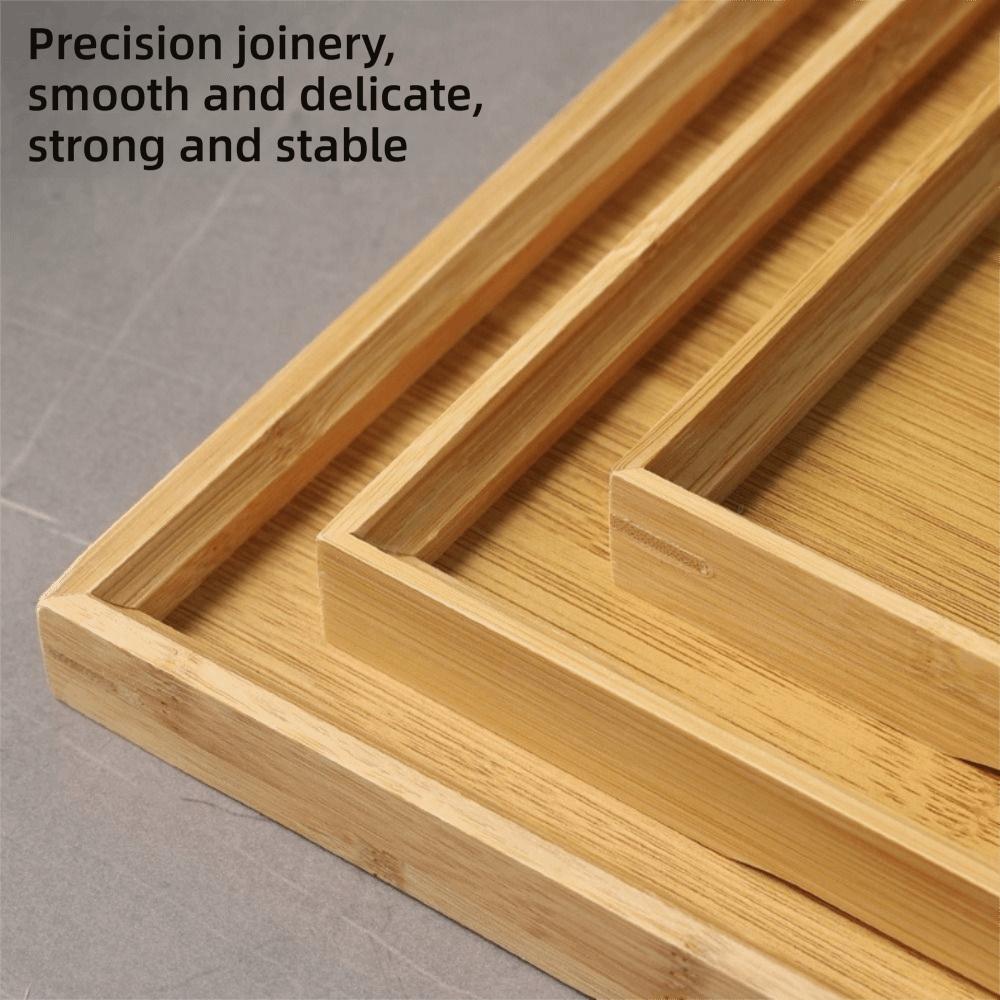 Retro Style Food Storage Trays Natural Bamboo Dessert Pallet Decorate Tray Wooden Tray  Bathroom