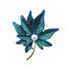 Enamel Maple Leaf Brooch, High-end, Niche, Antique Pearl Vintage Pin, Women's Pearl Corsage