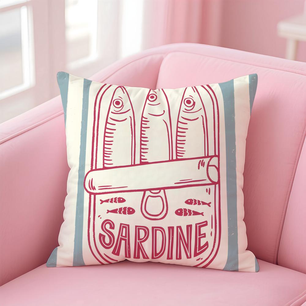 

Colorful SardineS Fantasy Patterns Cushion Cover Pillowcase Short Plush Invisible zipper Room Sofa Cushion Cover 30X30cm