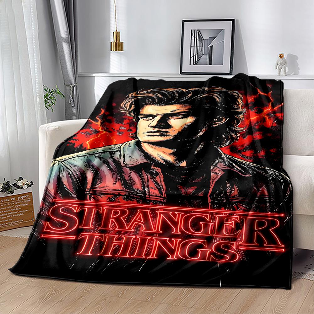 Stranger Things Artwork Suitable Blanket for Offices, Travel, Living Rooms Also a Good Gift for Friends and Family Suitable for All Seasons.