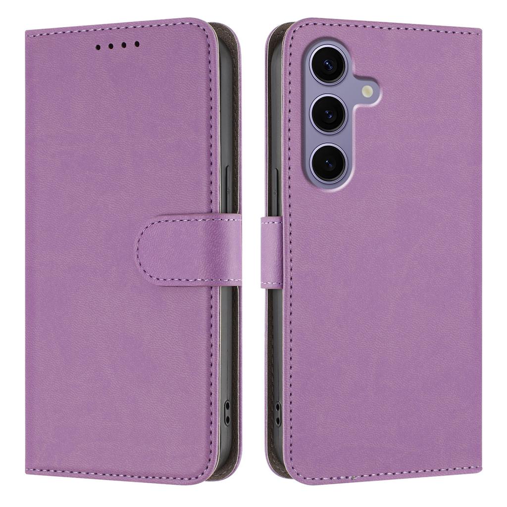 For Samsung Galaxy S25/Galaxy S24 Leather Case Solid Color Phone Cover with Wallet