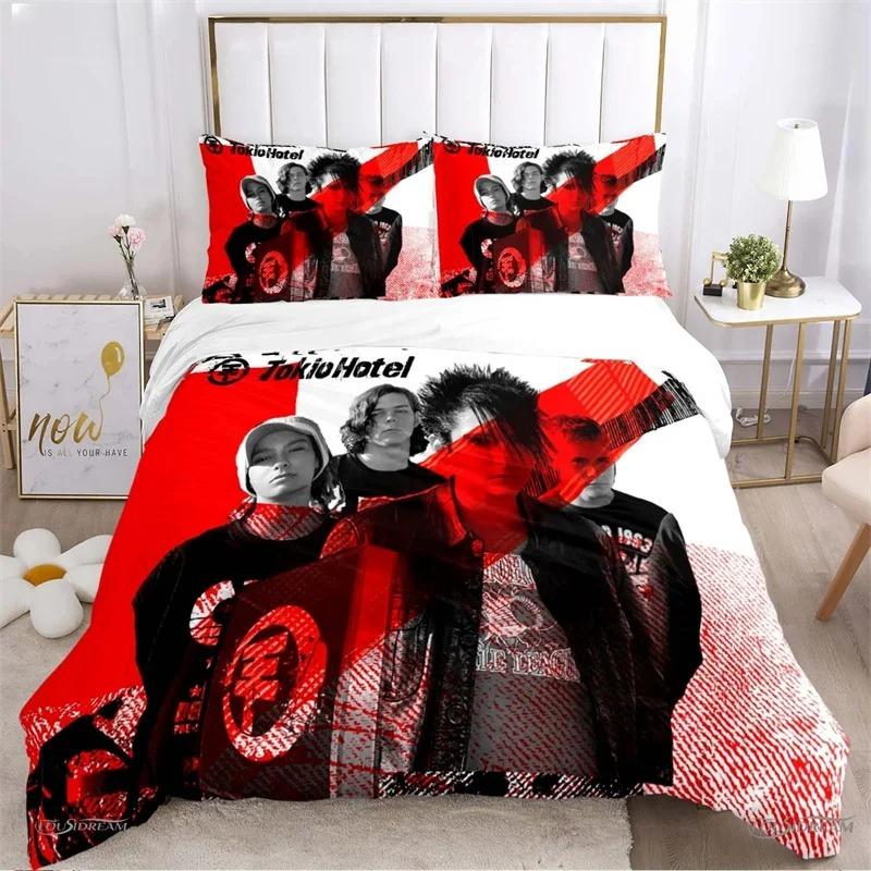 Tokio Hotel Drukowanie 3D Rock Bplus Al Sezon Miękka Poszewka na Kołdrę Zestawy Pościeli Miękka Wygodna Poszewka na Kołdrę I Poszewki na Poduszki Pojedyncza Podwójna Queen King