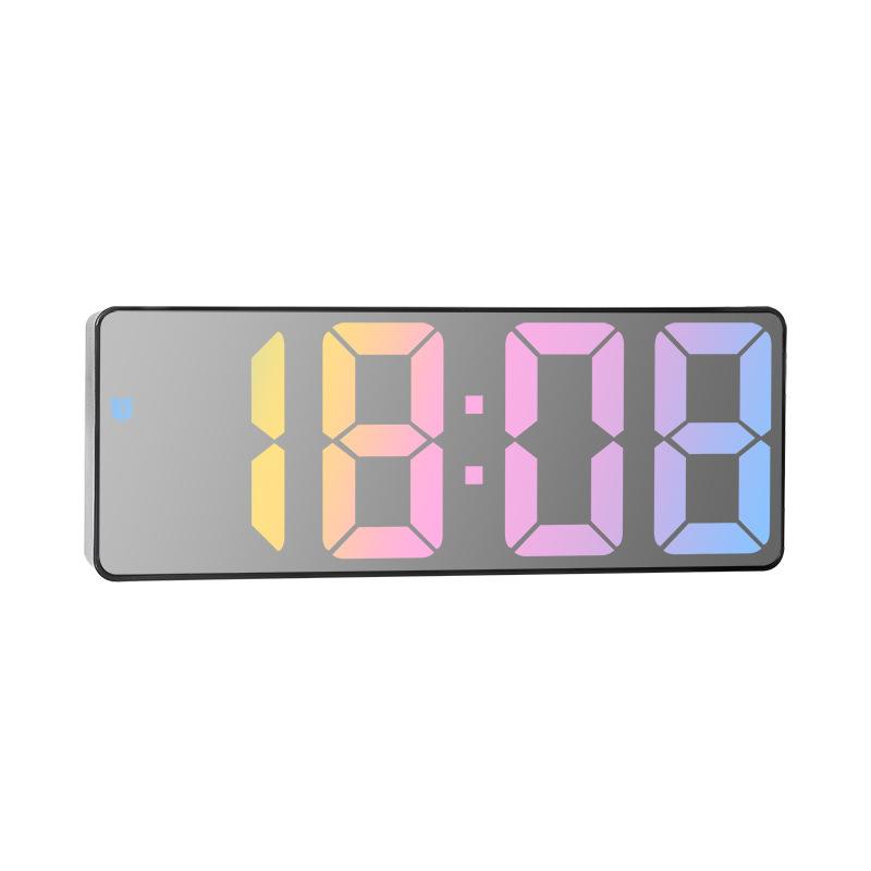 

Акриловый/зеркальный цифровой будильник, голосовое управление, красочный шрифт, ночной режим, настольные часы, повтор 12/24 ч, электронные светодиодные часы Mirror D