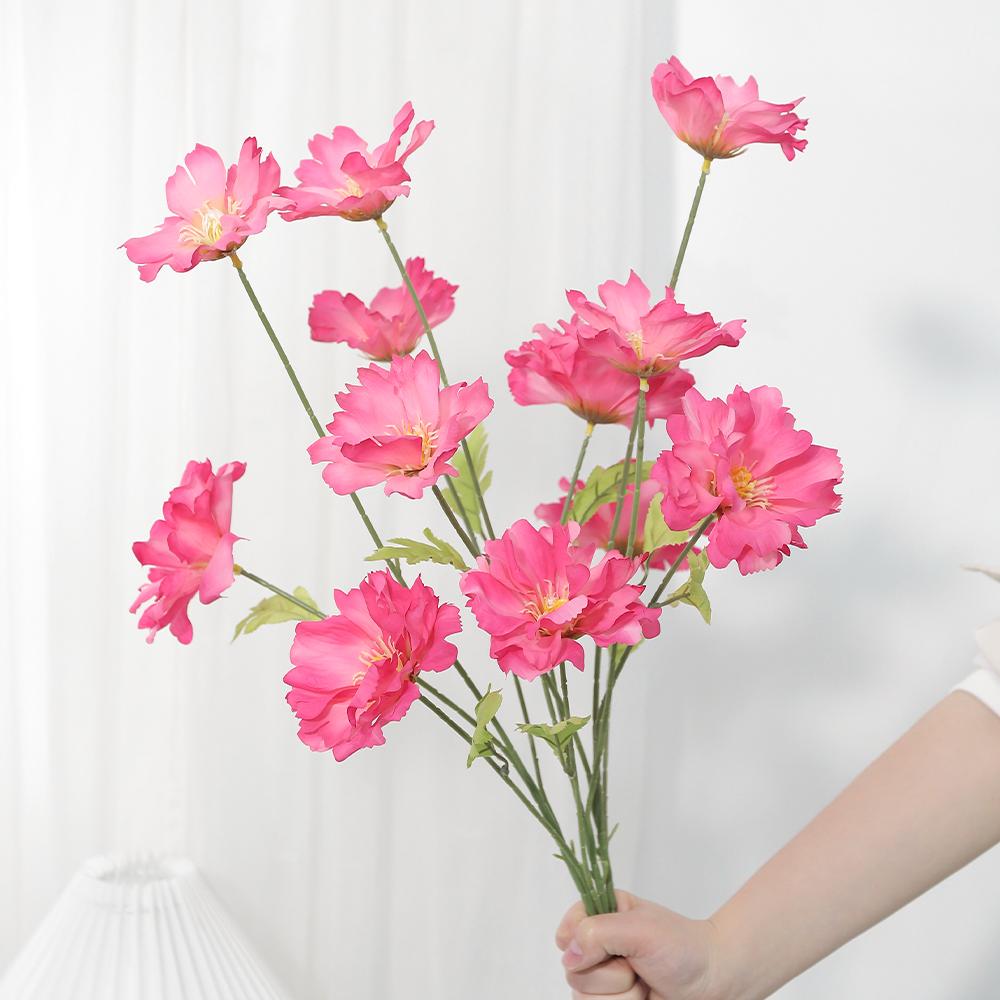 Künstliche 4 Köpfe Orchidee Seidenrose Blumen Großpackung Köpfe für DIY Heim Zimmerdeko Hochzeitsdekoration Geburtstagsfeier Kranz Falsch