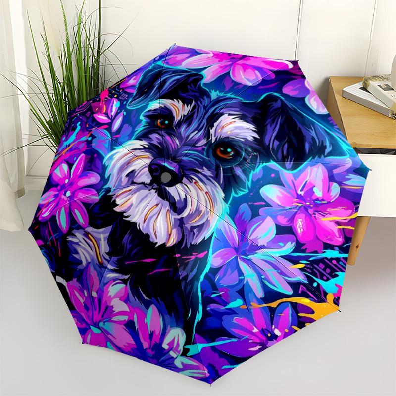 

1pc Dogs Flowers Umbrella Portable Folding Umbrella Durable Iron Frame, Suitable for All Seasons Home Travel Outdoor yy260319022