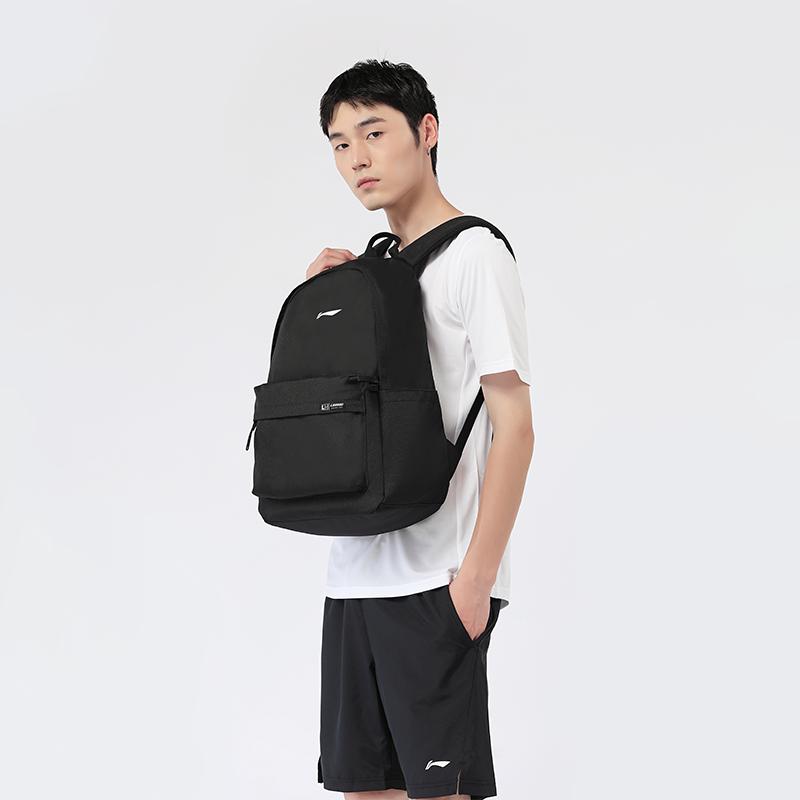 Li Ning Polyester Backpack Unisex Black ABSU319-1