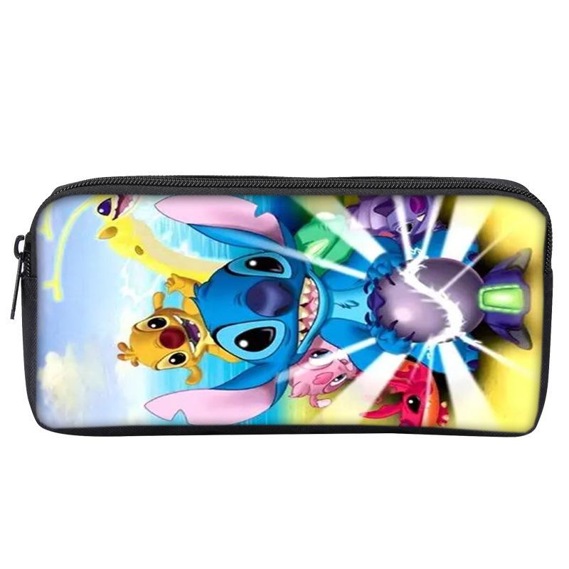 Anime Peripheral Stitch Stitch Pencil Bag Single Layer Pencil Bag Student Children'S Stationery Bag Cartoon Printing Pencil Bag