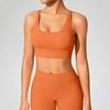 Cross-Back Shockproof Sports Bra: European-American Fitness Tank Top with Thin Straps for Yoga and Nude Comfort