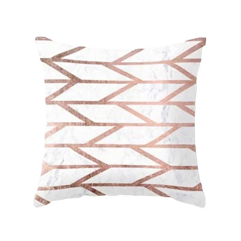 40X40/45X45CM Rose Gold Pink Geometry Print Cushion Covers Modern Nordic Livingroom Decorative Pillows Case Couch Throw Pillows