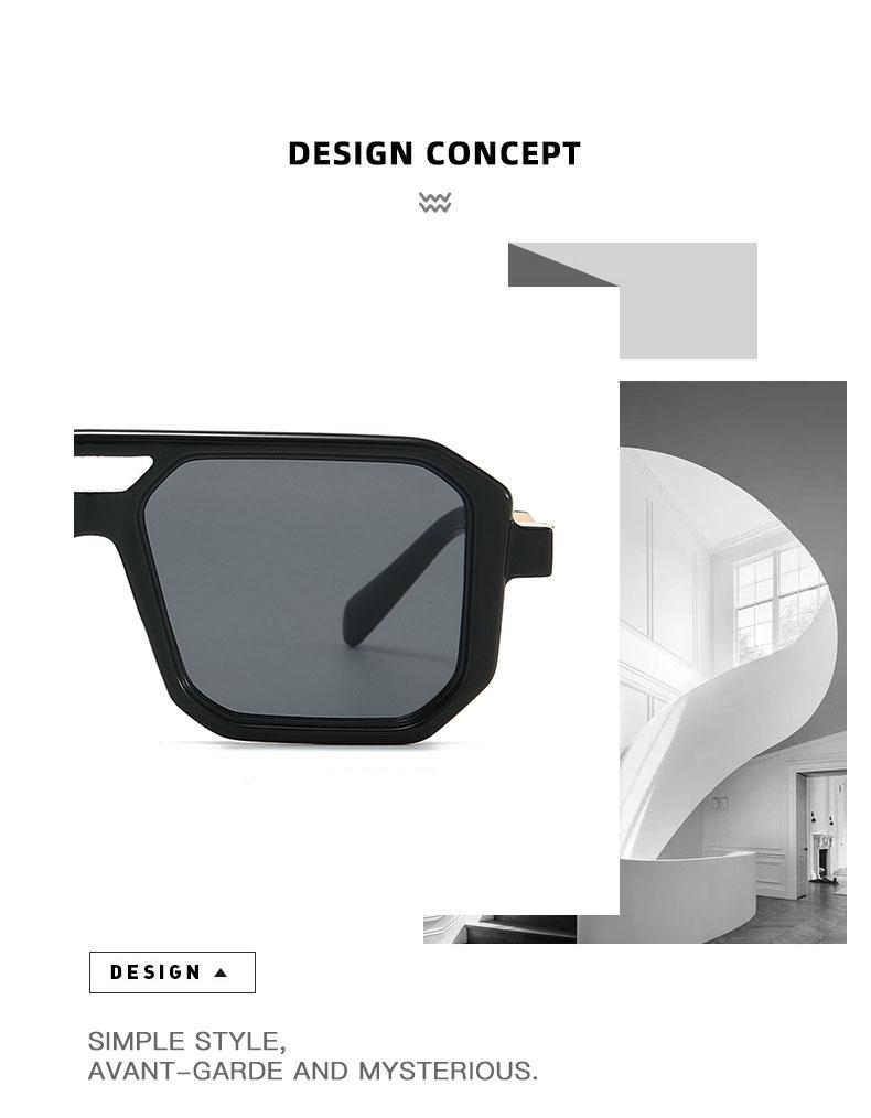 Retro Square Frame Sunglasses Men And Women With The Same European And American Double Beam Sunglasses Trend To Wear Decorative