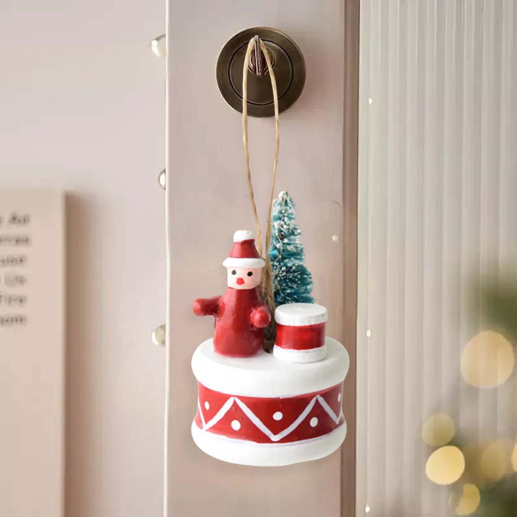 Three-dimensional Christmas Decoration Resin Snowman Drum Christmas Tree Decoration Pendant