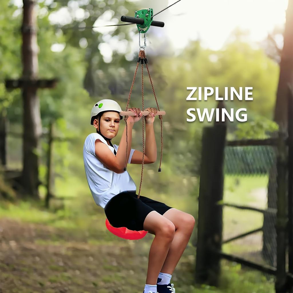 Three-in-one Disc Swing, Slide Group Swing, Monkey Pole Swing Set, Ninja Game Training Equipment Halloween Christmas Gift