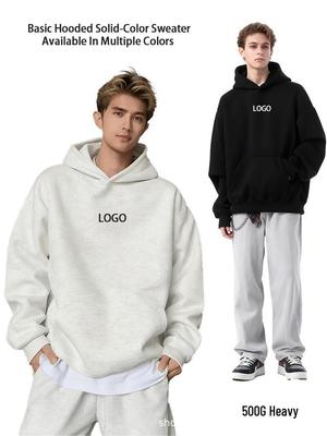Sudadera con capucha personalizada Cross 500G: Sudadera de Algodón, Pulóver con Bordado y Estampado de Logo Personalizado, Cuello Redondo, Chaqueta de Trabajo