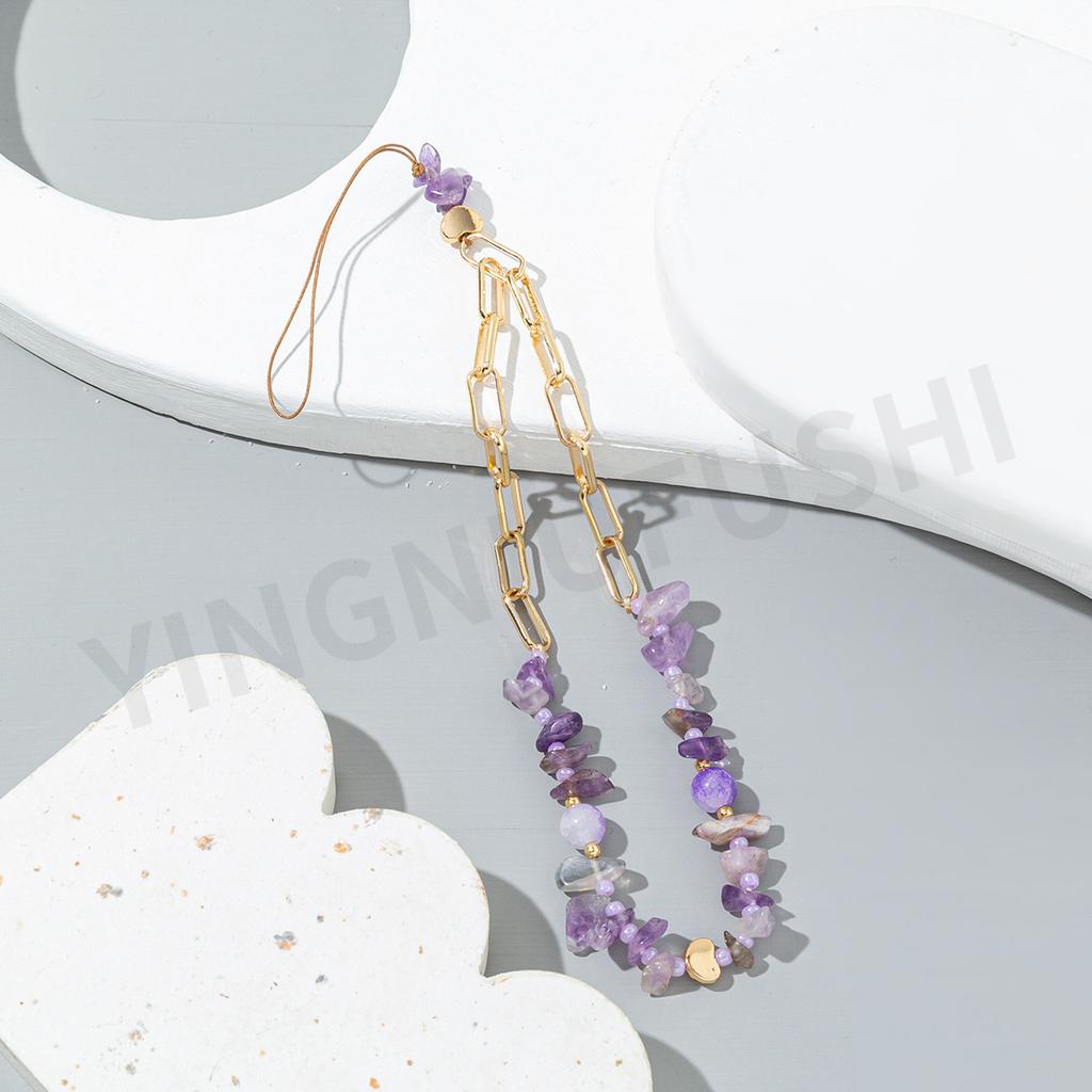 New mobile phone chain beaded mobile phone pendant DIY creative mobile phone case decorative lanyard bag pendant spot