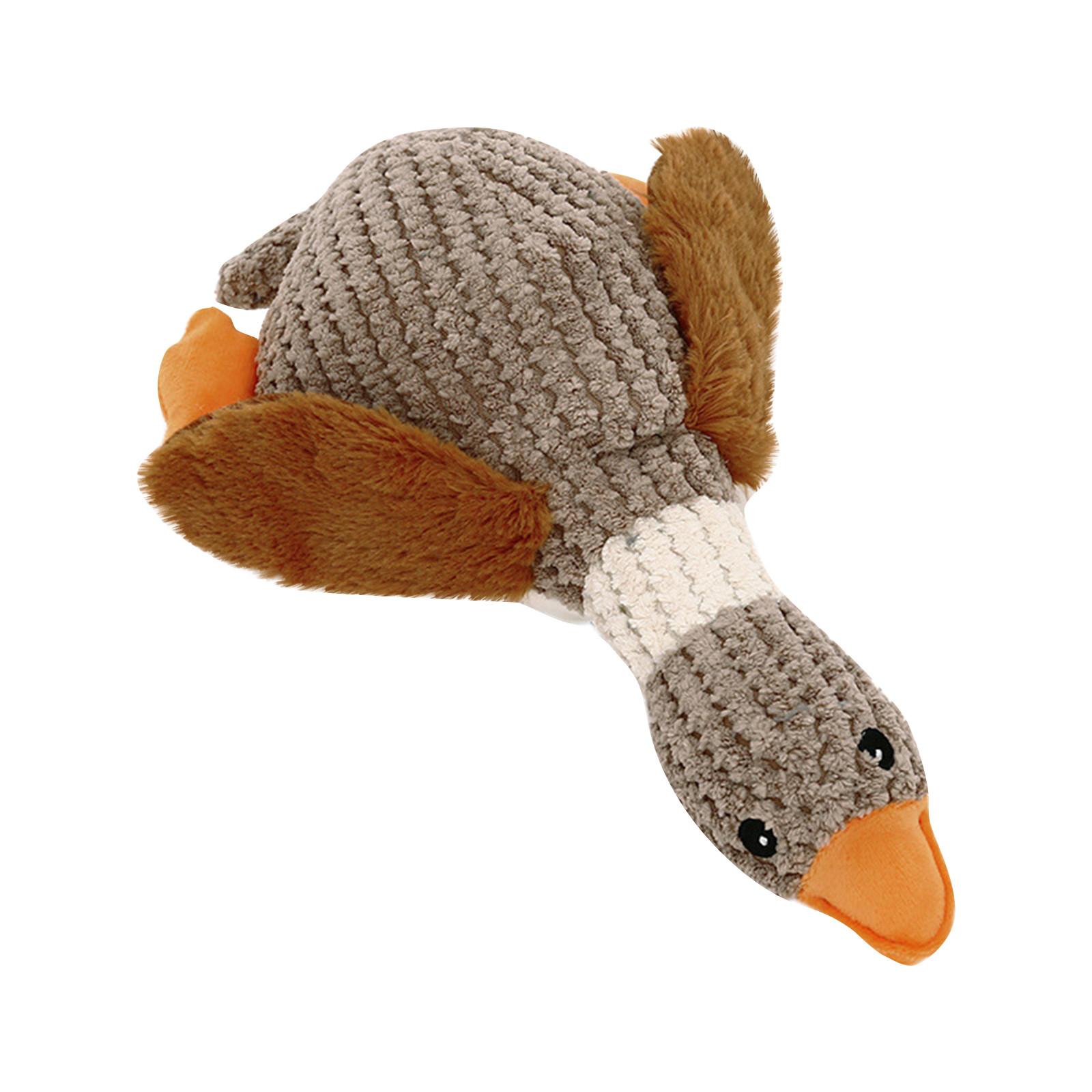 

Успокаивающая игрушка для собак, успокаивающая подушка с вырезом для собак, игрушка для собак с крякающим звуком, мягкие игрушки для жевания собак для собак любого размера One Size коричневый