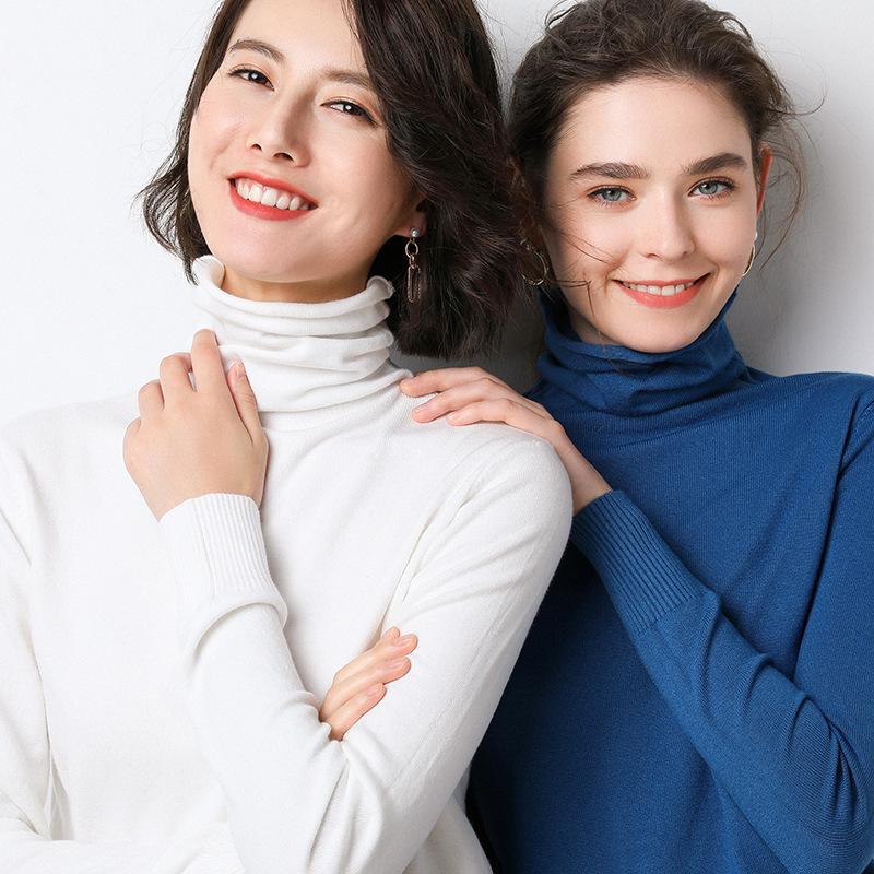 2024 Autumn/Winter Women's Korean Style Slim Fit Knitted Sweater with Pile Collar