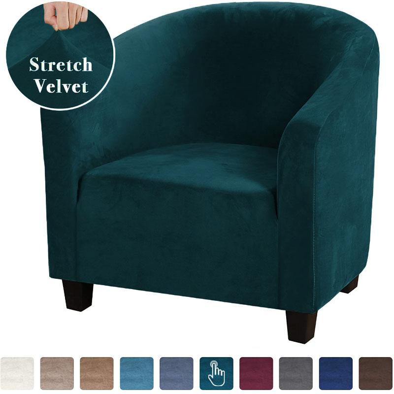 High Stretch Sofa Cover Velvet Tub Chair Cover Skid Resistance Furniture Protector Stretch Fabric Super Soft Couch Slipcover