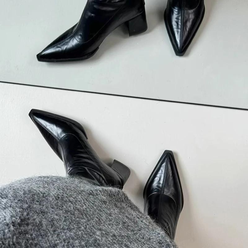 Fashion Ankle Boots Shoes Pointed Toe Ladies Short Boot High Heel Footwear Ladies Elegant Slim Short Booties Autumn Winter Womem's Shoes