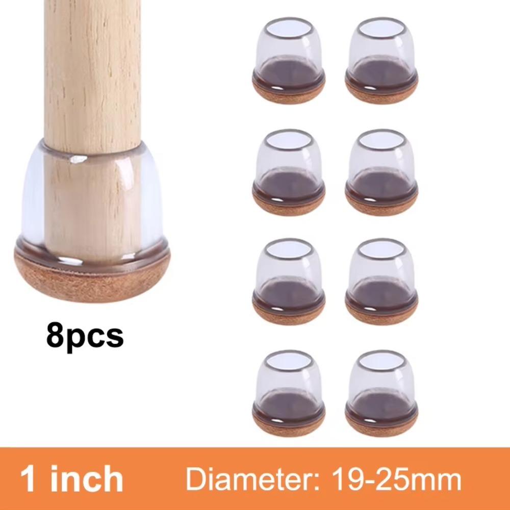 8pcs Felt Bottom Furniture Floor Feet Cup Thick Chair Leg Caps Decor Furniture Table Leg Pad  Home