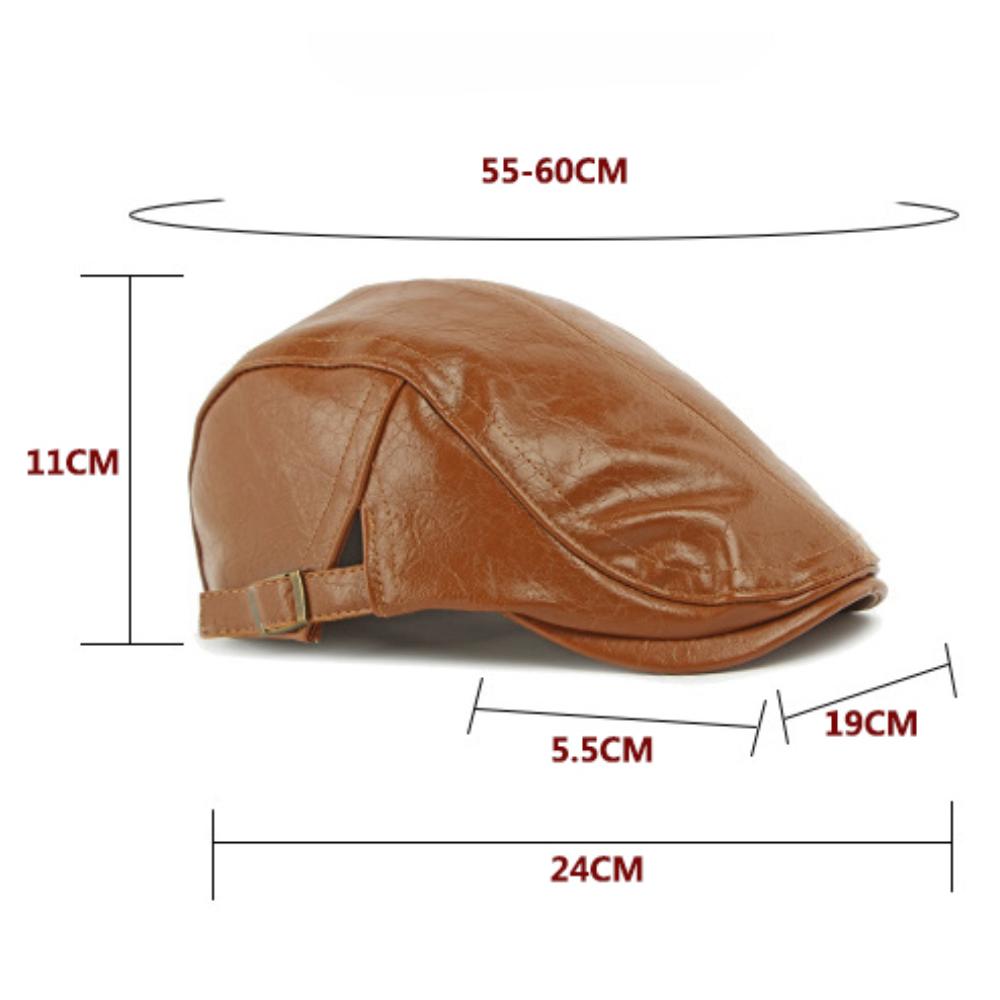 HT4864 Berets Autumn Winter Hat Men Women PU Leather Cap Artist Painter Beret Hat Male Female Ivy Flat Cap Adjsutable Beret Caps