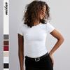 Solid Round Neck Trendy Brand Short Sleeved Fashionable and Sexy Slim Fit Y2K Pure Desire Top Spicy Girl T-shirt