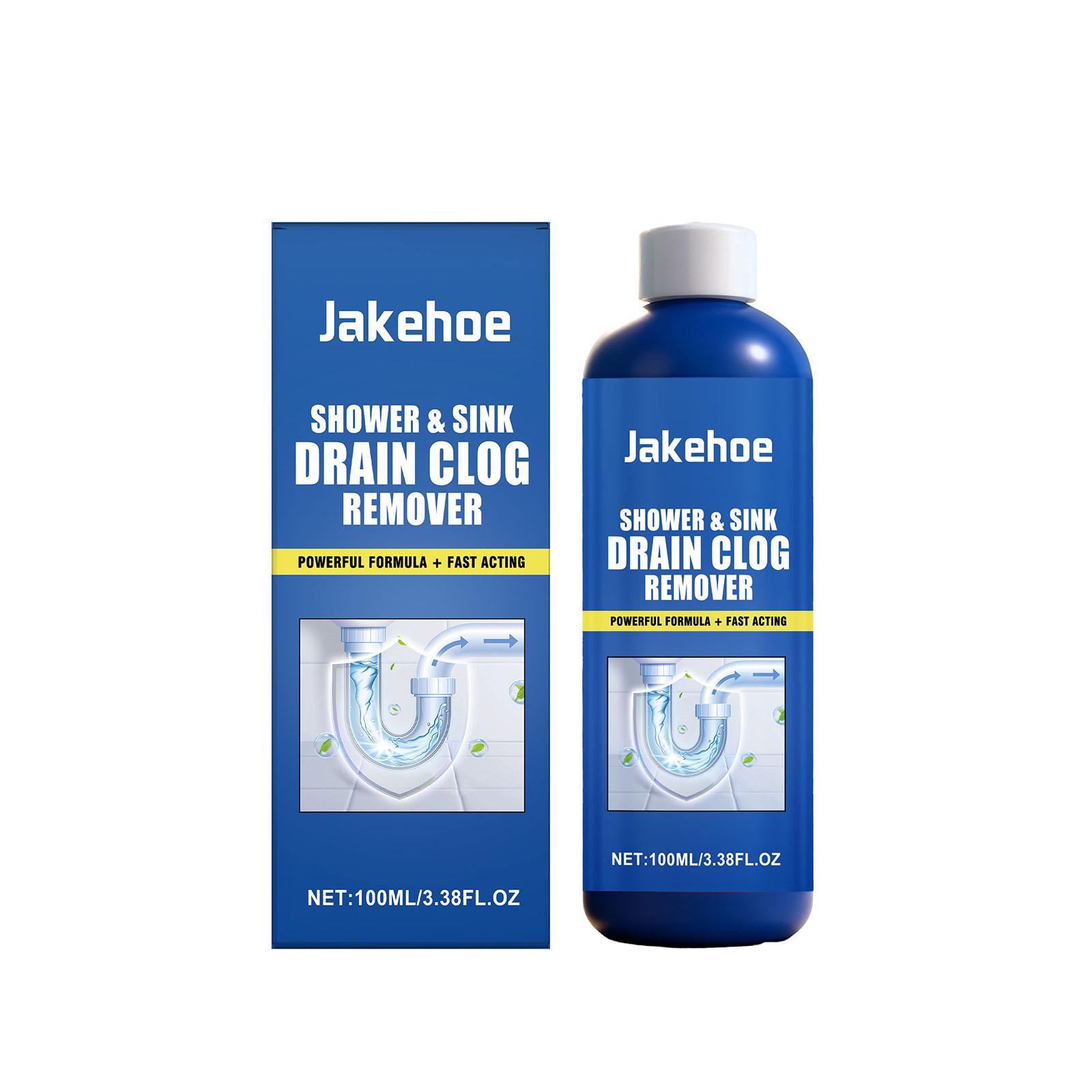 

Jakehoe Powerful Drain Cleaner for Shower Kitchen Sink Drain Remover Dissolve Hair Fast Cleaning Eliminate Odors Pipe Unblocker 100ml