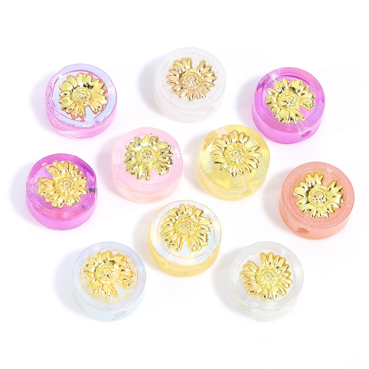 

10pcs Colorful Lampwork Beads Cute Glass Inlaid Copper Loose Beads For Jewelry Making DIY Necklace Bracelet Earrings Accessories