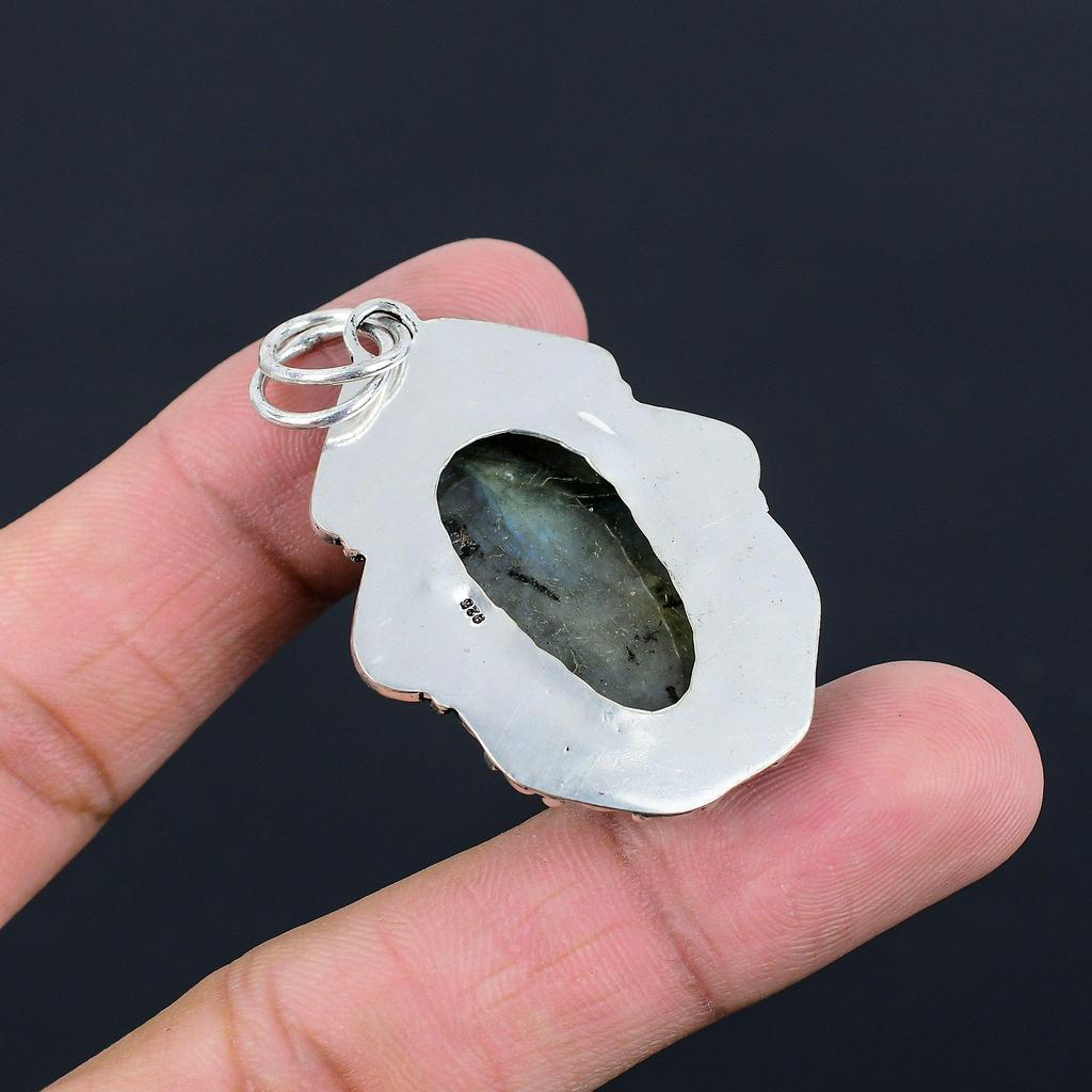 925 Sterling Silver Labradorite Stone Mother Unique Wedding New Pendant Jewelry