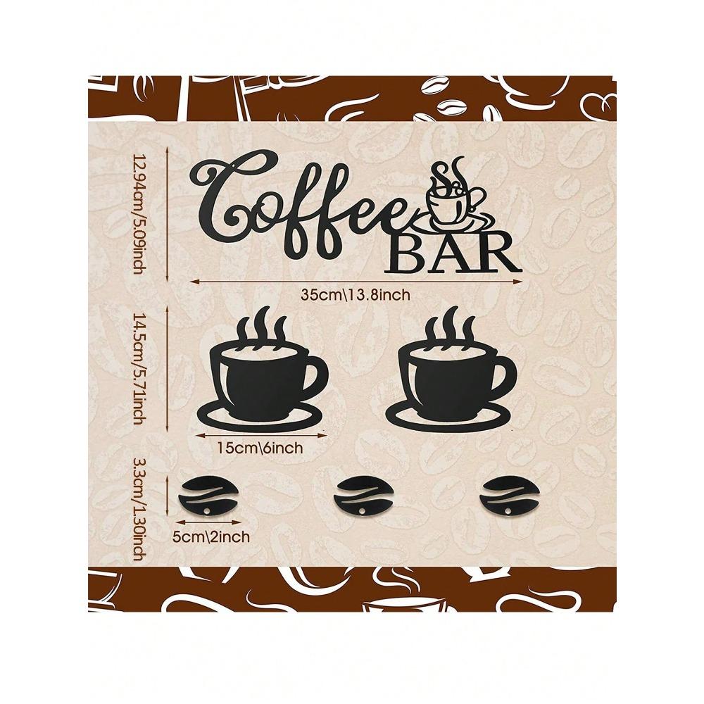 Vintage Metal Coffee Bar Sign, Rustic Wall Decor for Home Kitchen Coffee Shop Restaurant, Hanging Plaque for Cafe Porch Study Room