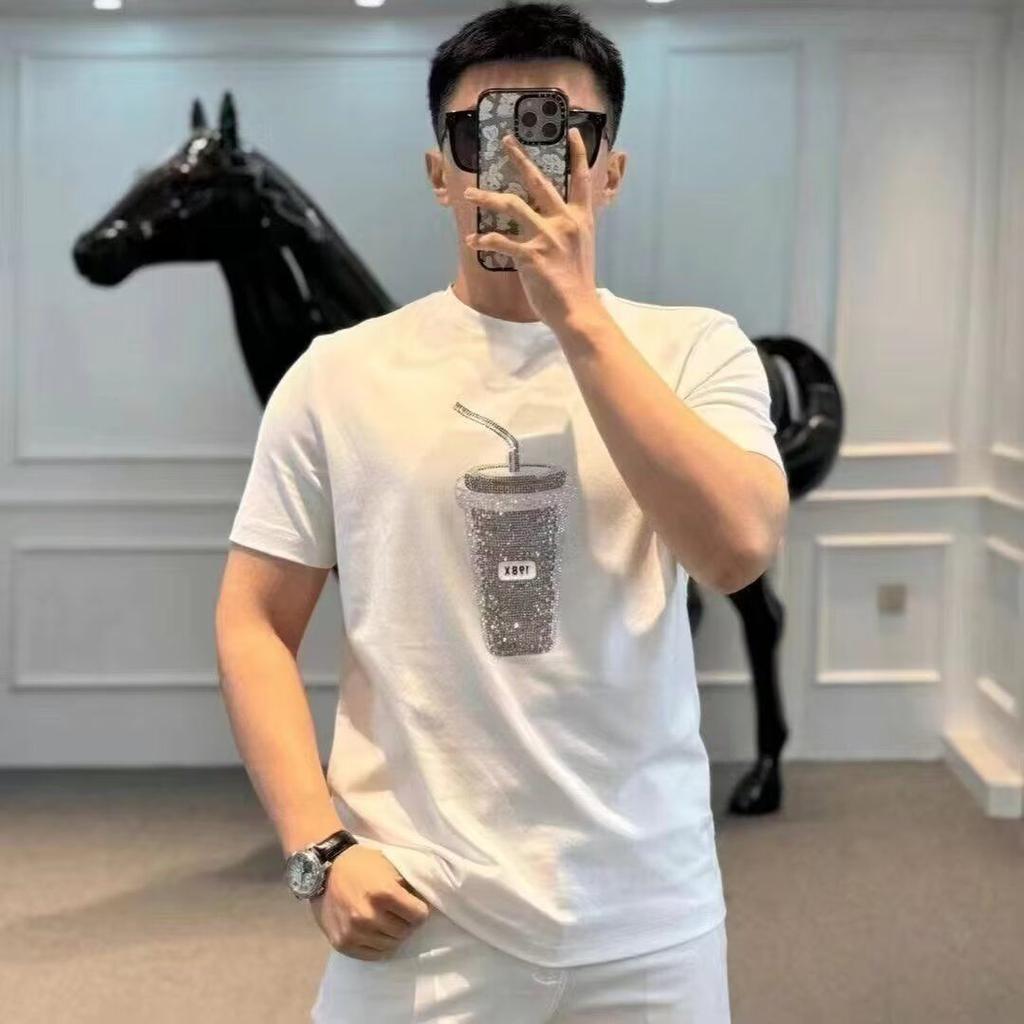 New Trendy Brand Summer Design Men's Round Neck Short-sleeved T-shirt Loose Top