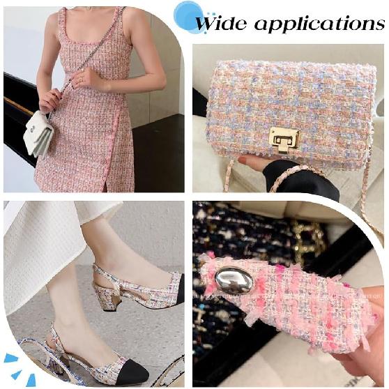 

9 ярдов Роскошная твидовая кружевная отделочная лента, 1-1/8 дюйма шириной Винтажная вышитая кружевная отделка Швейная краевая отделка Одежная фурнитура для платья, одежды для шитья чёрный